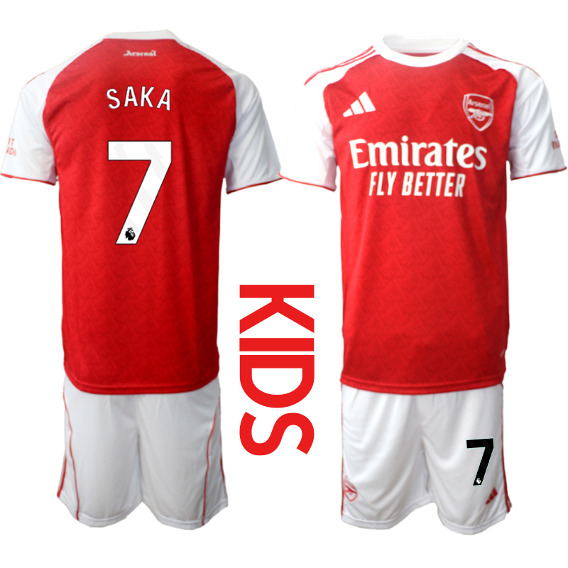 Youth 2025-2026 Club Arsenal home red #7 Soccer Jersey 01->youth soccer jersey->Youth Jersey
